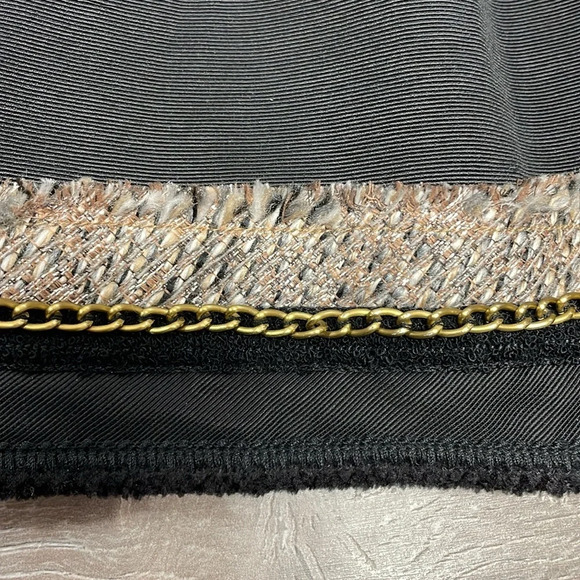 NWT BCBGMAXAZRIA Kailin Pleated Skirt Black Gold Chain 2 - Picture 6 of 14